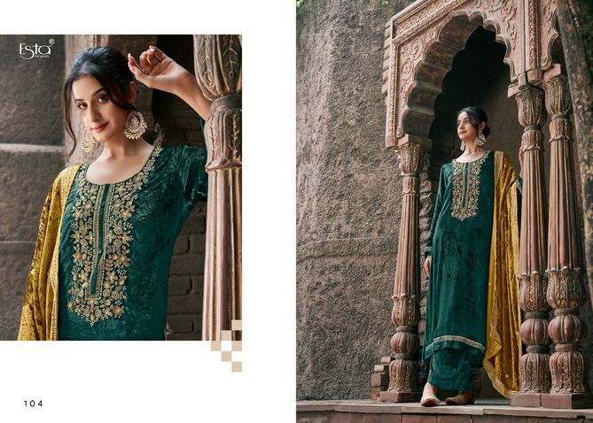 Naqush By Esta Silk Velvet Designer Wedding Salwar Suits Wholesale Shop In Surat